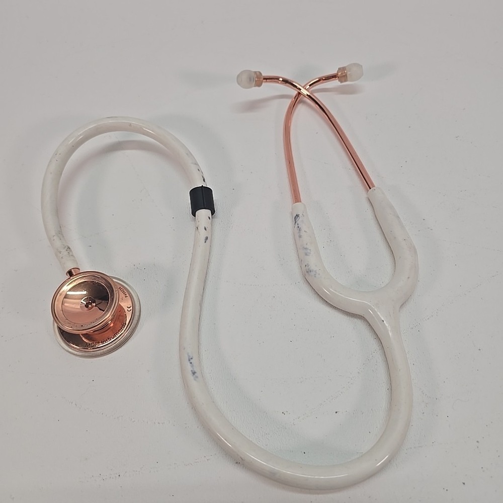 MDF 777RG Stainless Steel Dual Head Stethoscope, Rose Gold / White‎ Ed.